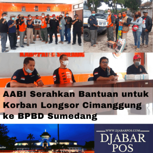 AABI Serahkan Bantuan untuk Korban Longsor Cimanggung ke BPBD Sumedang
