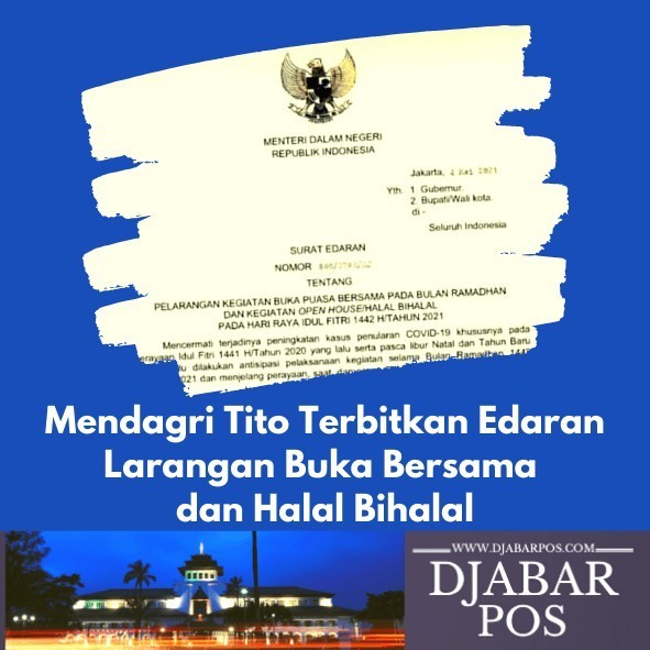 Mendagri Tito Terbitkan Edaran Larangan Buka Bersama Dan Halal Bihalal