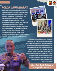 Terungkap !!! Dana Asing Mengalir ke Aktor Perusuh Aksi Bandung, Empat Tersangka Ditangkap
